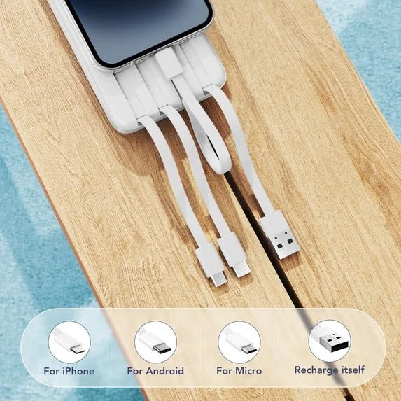 Charmast 10000mAh Built In Cables Power Bank