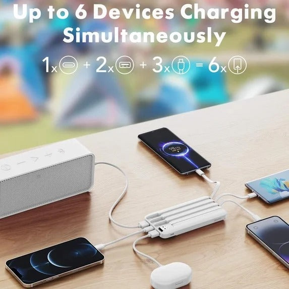 Charmast 10000mAh Built In Cables Power Bank
